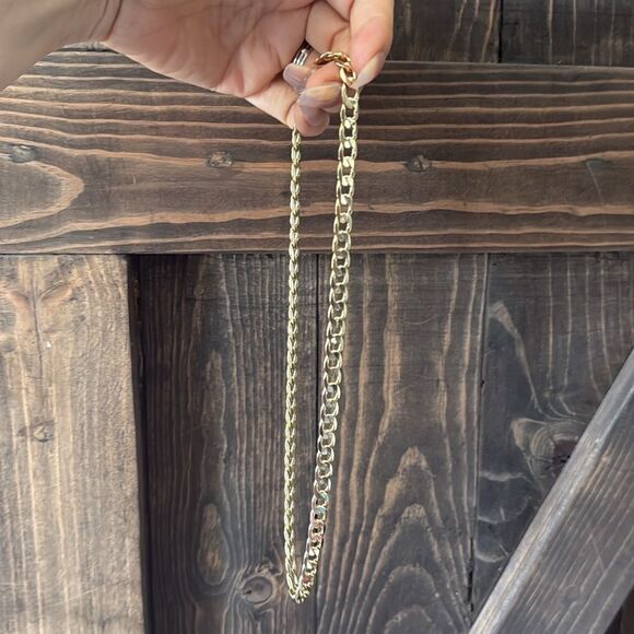 Elegant 14k Gold Plated Thick Chain Necklace Unisex 20” - Picture 3 of 8